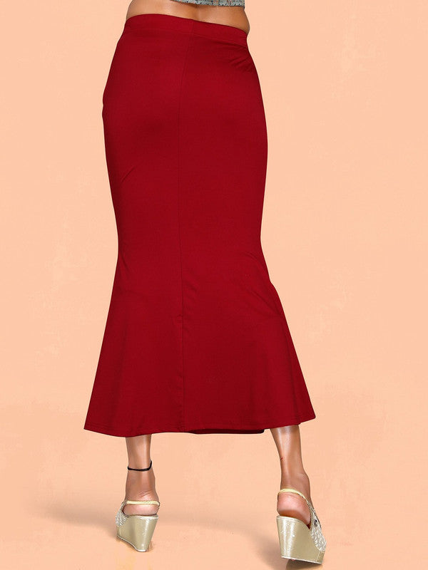 Maroon Cotton Lycra High Rise Saree Shapewear
