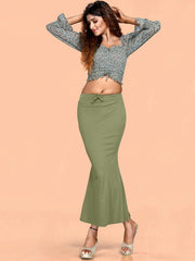 Women's Olive Green Cotton Lycra High Rise Saree Shapewear-49-FC-CO-OLIVE GREEN