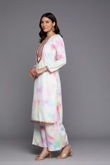 Tie and Dye Printed Gotta Patti Straight Kurta With Palazzos & Dupatta-AHKUDUPZ-Combo-965