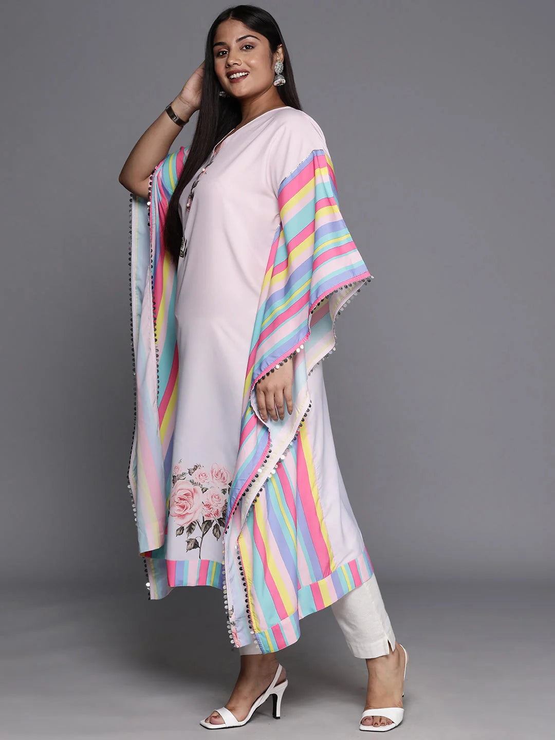 Plus Size Printed Kaftan Kurta - Stylish Women's Kaftan Dress