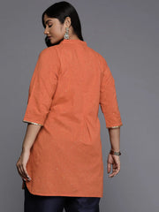 Mandarin Collar Printed Pure Cotton Tunic-AP-AHTUCOPG-8176