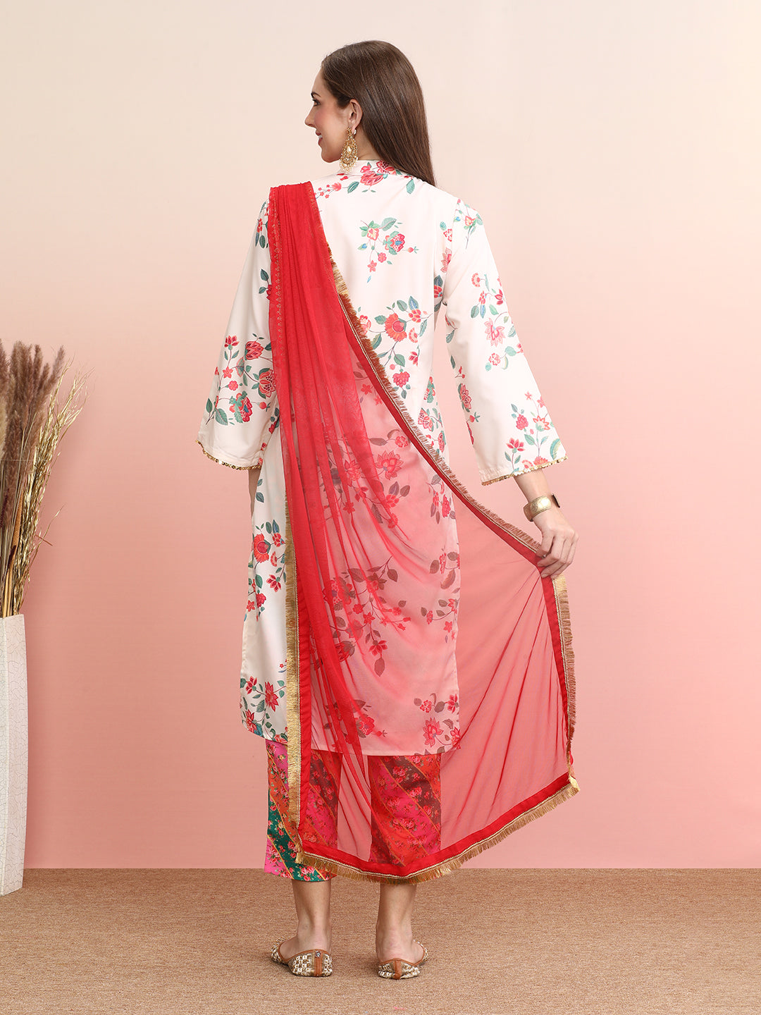 Floral Sequinned Kurta Set with Dupatta | Women's Indian Kurta