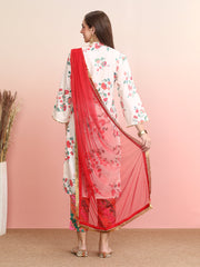 Women Floral Printed Regular Sequinned Kurta with Trousers & With Dupatta-AHKUPTDU-COMBO-957