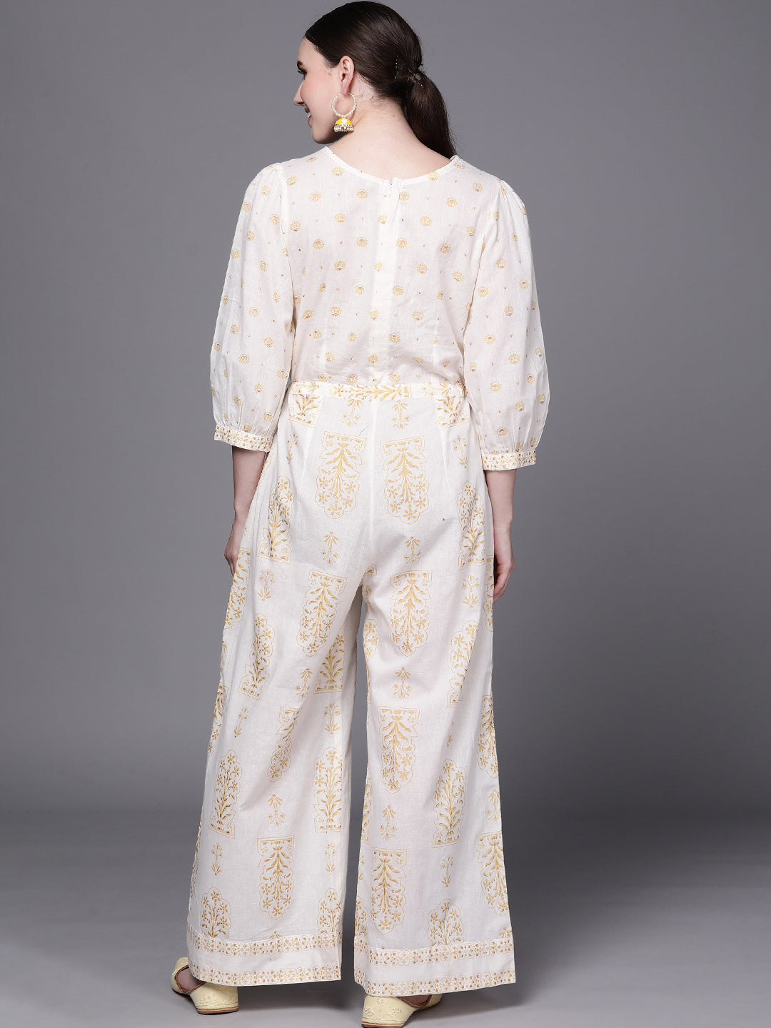 Cotton Printed Jumpsuit with Tie | Women's One-Piece Outfits