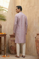 Lavender Silk Blend Embroidered Straight Kurta MKU2106