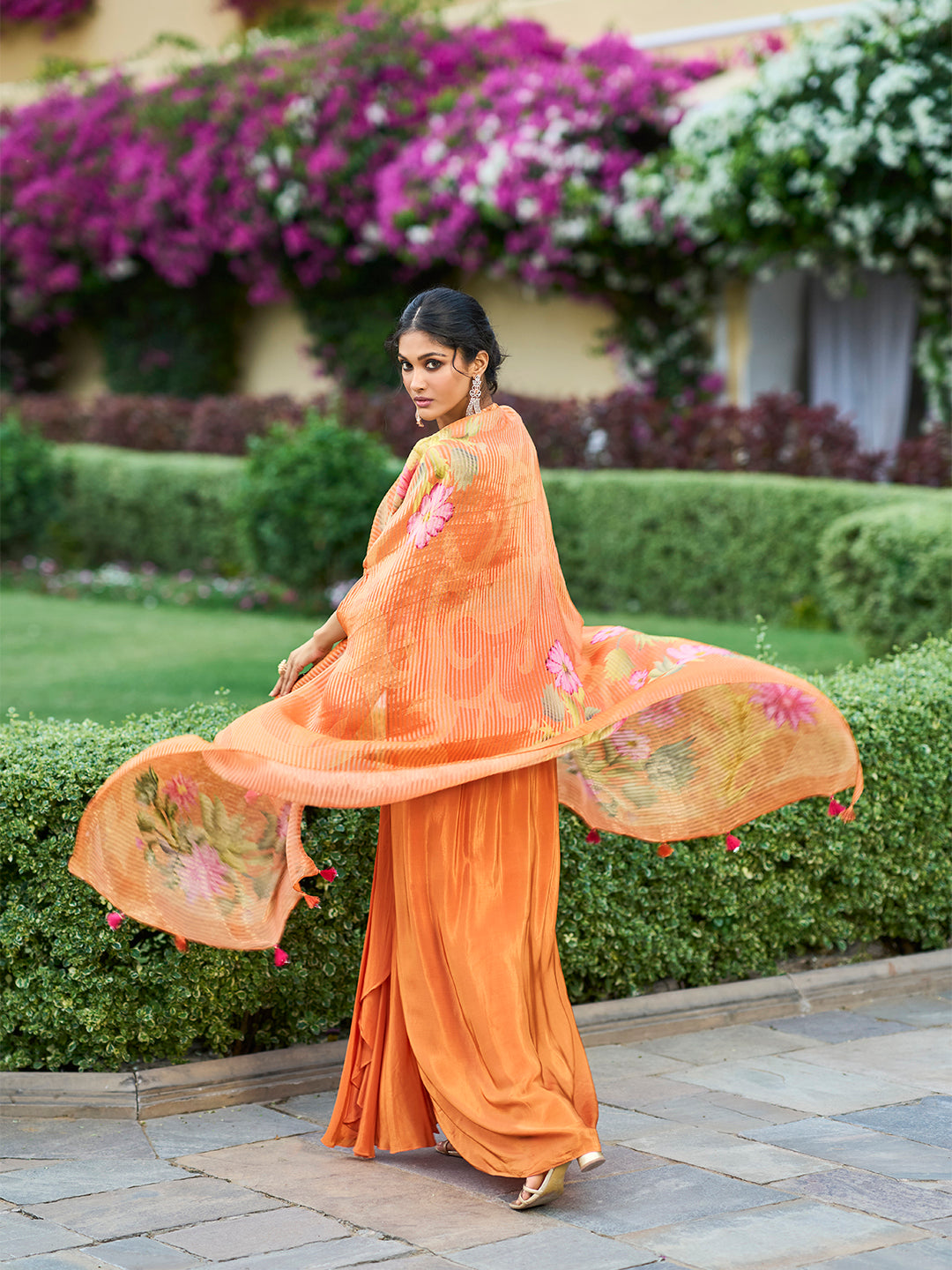 Chiffon Embroidered Sharara Set with Shrug - Pack of 3 Designs | DesiQ