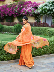Taneera Readymade Georgette Sharara Set With Shrug