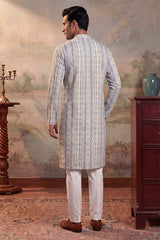 Multi Silk Blend Abstract Printed Kurta MKU2252