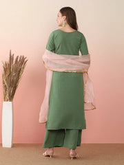 Women Ethnic Motifs Printed Regular Patchwork Kurta with Palazzos & With Dupatta-AHKUPZDU-COMBO-991