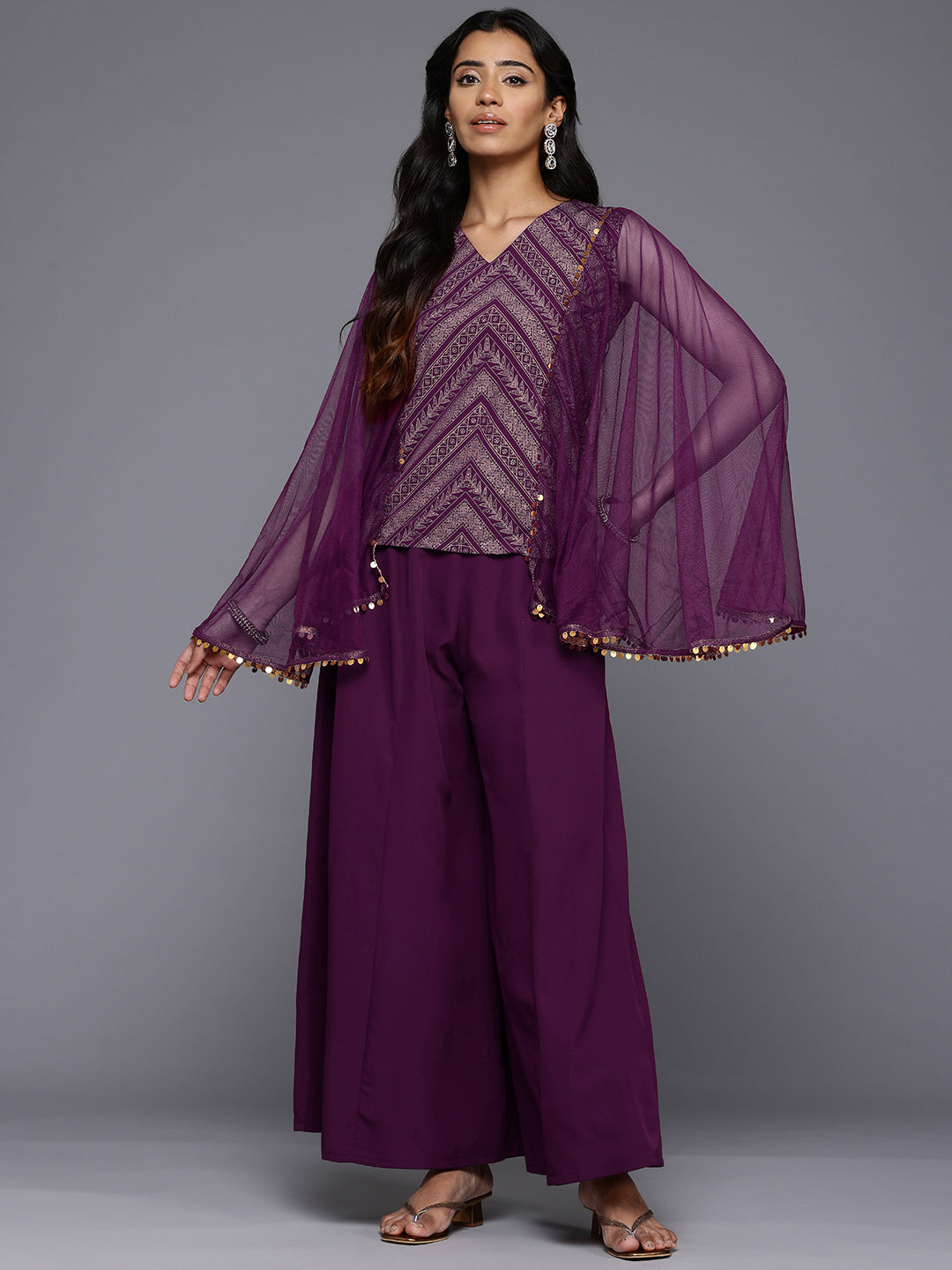 Printed Co ord Sets for Women - Top & Palazzo Outfit