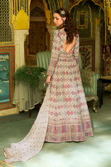 Off White Georgette Embroidered With Hand Work Gown With Dupatta VKSET1541