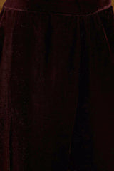 Purple Velvet Solid Embroidered Straight Trousers Suit Set PKSKD2254