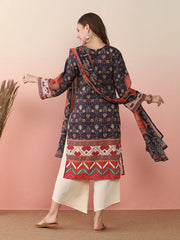 Women Ethnic Motifs Printed Regular Gotta Patti Kurta with Palazzos & With Dupatta-AHKUPZDU-COMBO-951