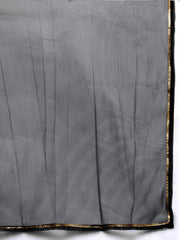 Floral Printed Gotta Patti Kurta With Trousers & Dupatta-AHKUDUPN-COMBO-1010