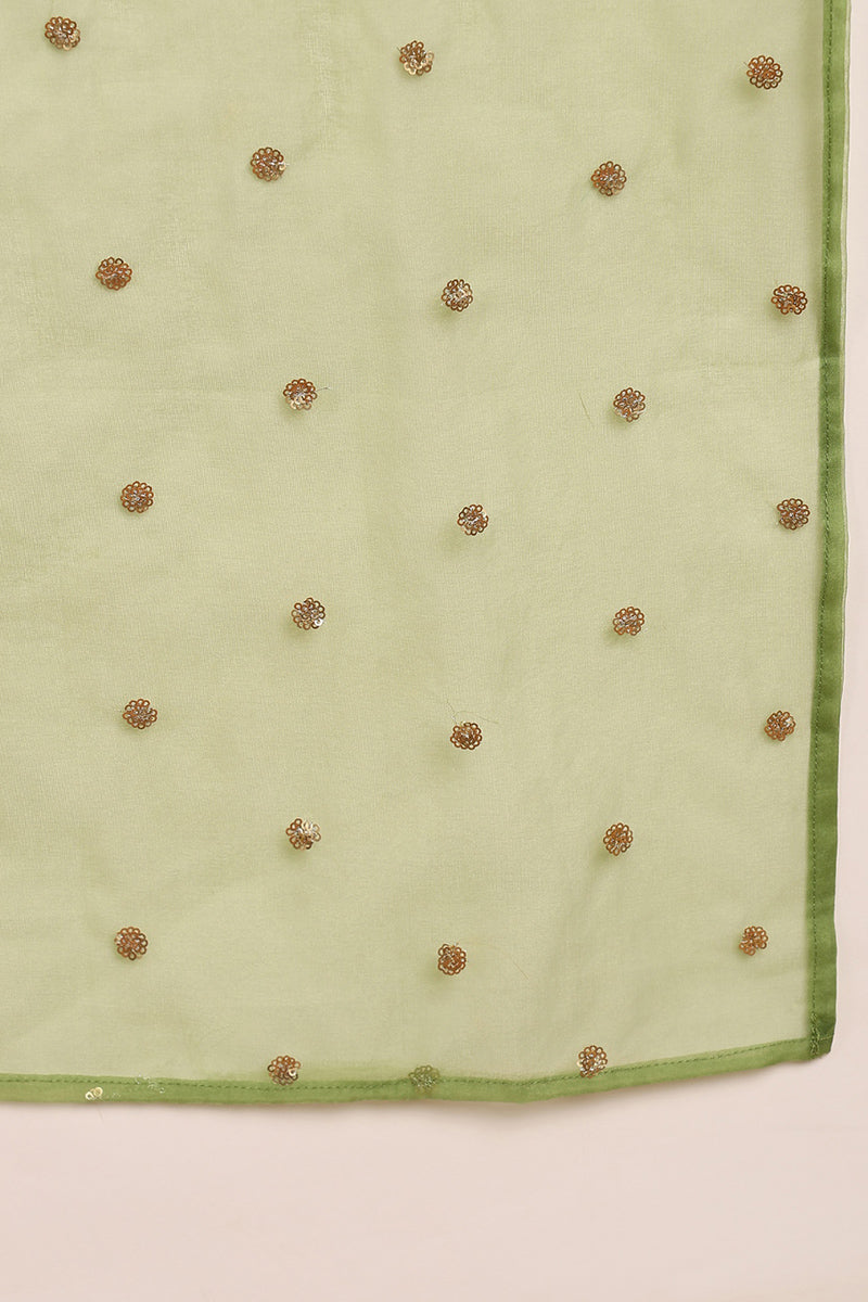  Women Green Poly Silk Solid Yoke Design Kurta PKSKD1589