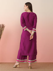 Round Neck Regular Sleeves Straight Kurta Set-AHKUPZ-COMBO-984