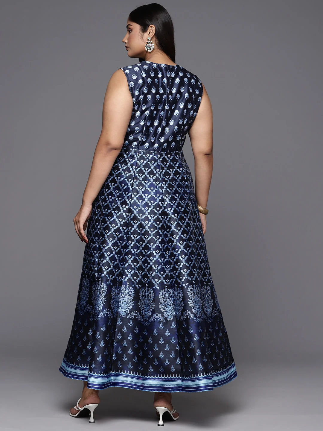 Blue Plus Size Maxi Dress | Indian Dresses Online