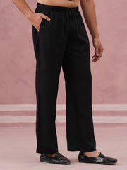 Solid Cotton Pyjama For Men (JOPJ 011 Black )