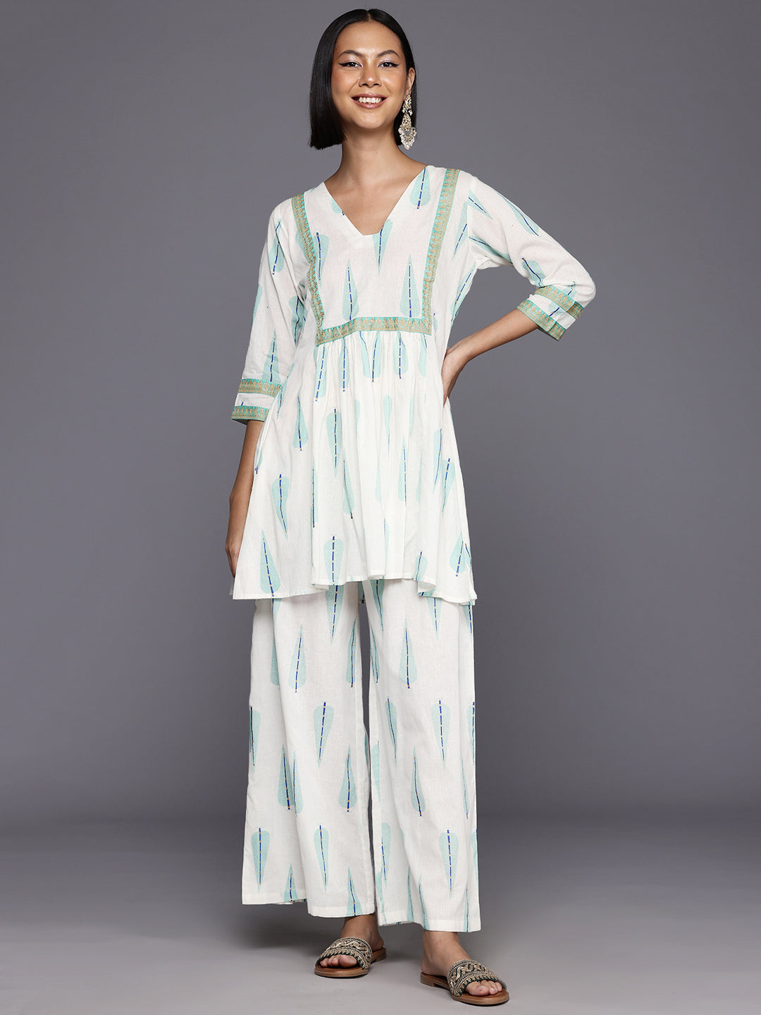 Printed Tunic & Palazzo Set - Stylish Co Ord Sets for Women
