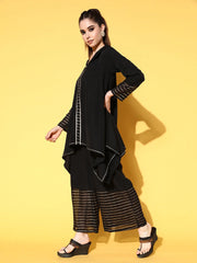 Black Printed Tunic With Palazzos-AHTUPZ-COMBO-569
