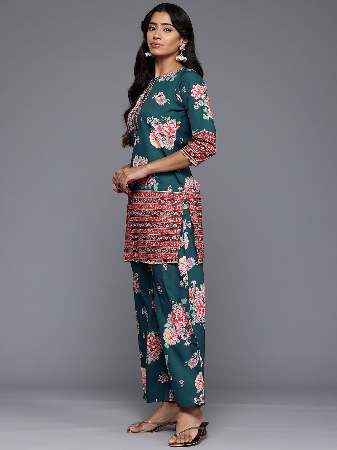 Floral Print Two Piece Sets: Tunic & Palazzo Co ord Sets
