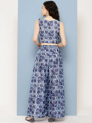 Navy Blue Printed Ethnic Co-Ords-AHBLPZ-COMBO-732-ICH
