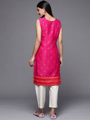 Pink Geometric Printed Kurta-AHTUCHFP-8110