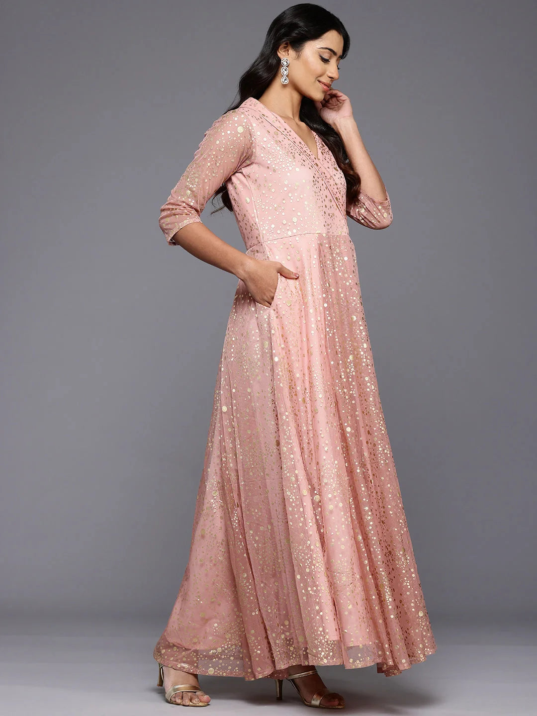 Polka Dot Maxi Wrap Dress - Shop Indian Dresses Online