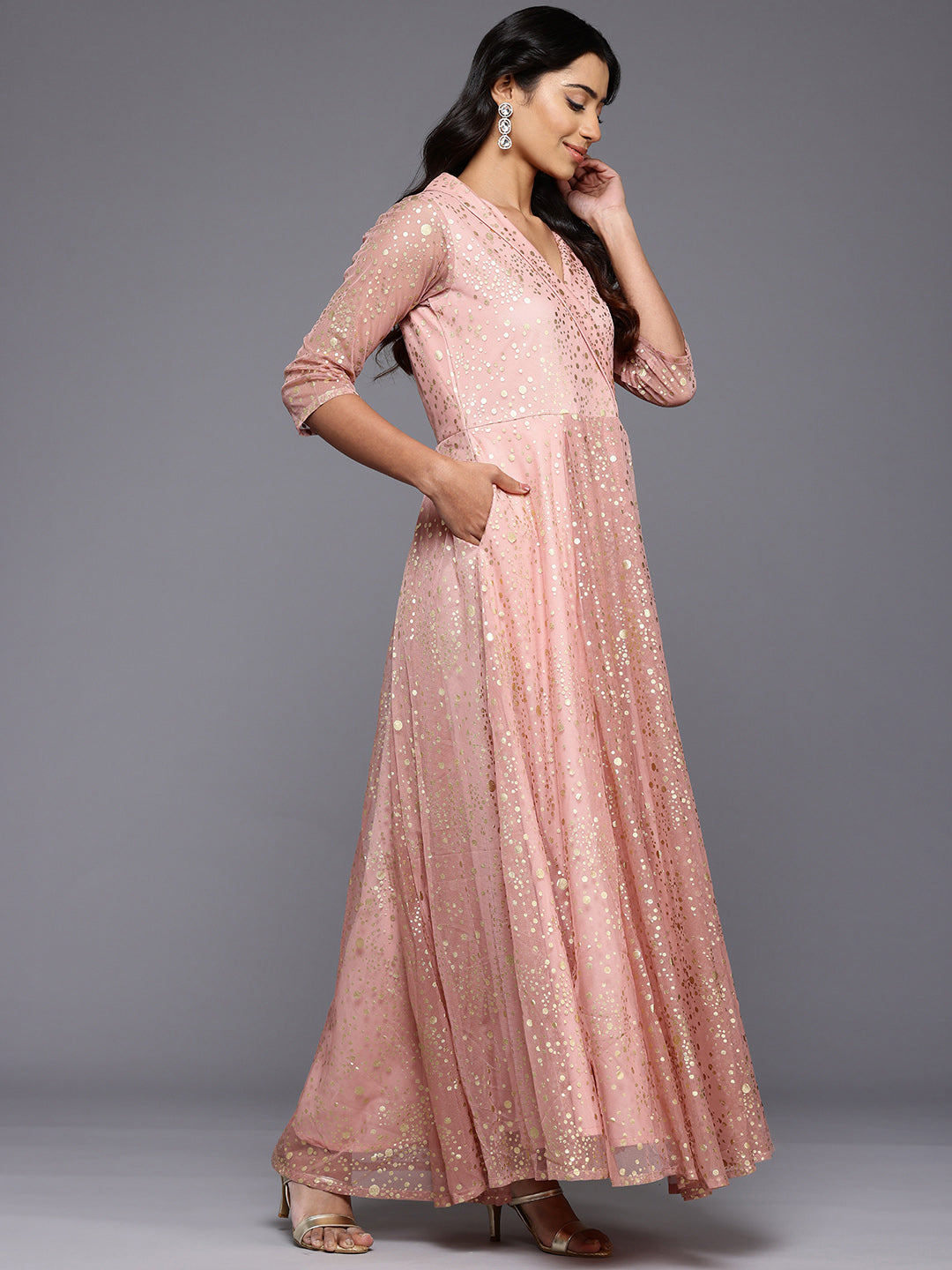 Polka Dot Maxi Wrap Dress - Shop Indian Dresses Online
