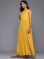 Ethnic Motifs Printed Maxi Gown with Shrug-AHEDJK-COMBO-1003