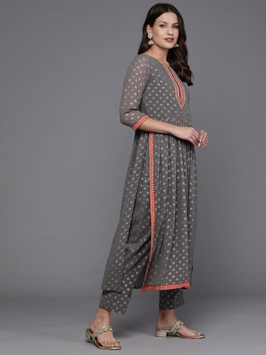 Ethnic Printed Sequinned Women's Kurta Set | Indian Kurta Sets