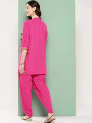 Pink Embellished Ethnic Tunic with Dhoti Pants-AHKUDO-COMBO-764-ICH