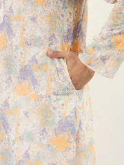 Ethnic Bay Men Off White Viscose Rayon Abstract Embroidered Straight Kurta With Pant Set-MKSET1063