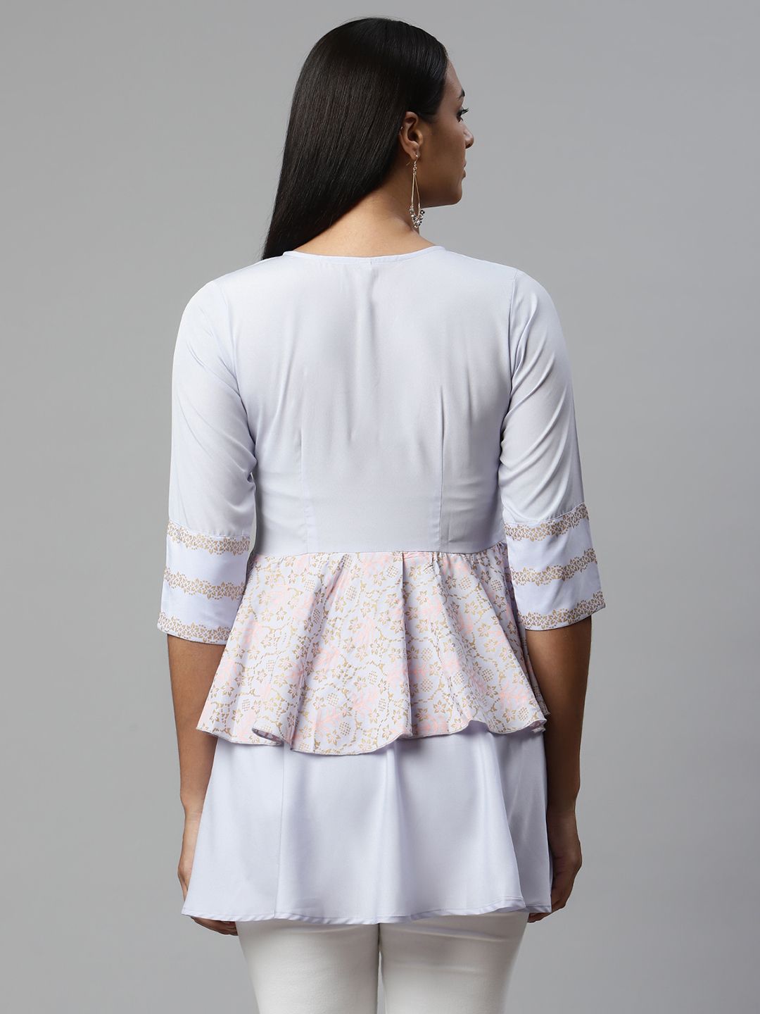 Lavender Printed Tunic Top - Indian Kurta for Women