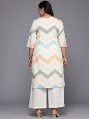 Plus Size Chevron Printed Crepe Kurta-AP-AHKUCRDP-1127