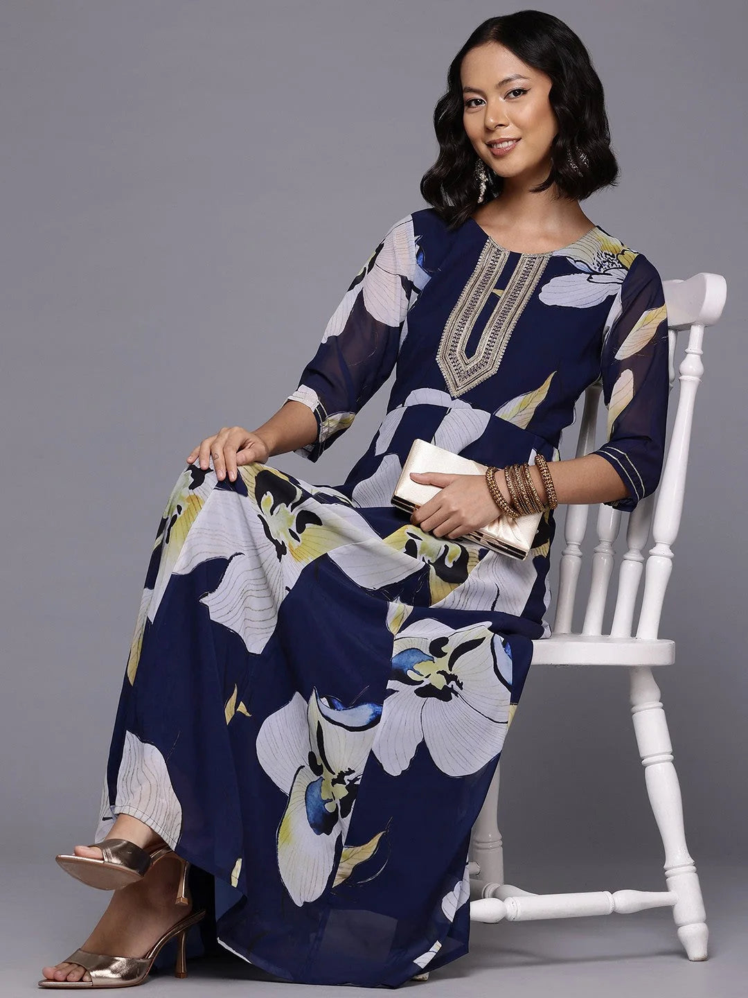 Floral Sequin Gown - Shop Indian Dresses Online Today!