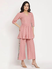 Pink Printed Angrakha Kurti with Palazzos-AHTUPZ-COMBO-377-FF