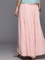 Floral Printed Flared Maxi Skirt-AHSKCRSP-15027