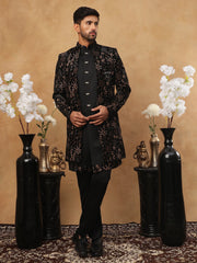 Bronze Floral Embroidery Indo Western Set ( 50JIND 106 Bronze )