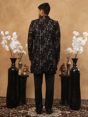Bronze Floral Embroidery Indo Western Set ( 50JIND 106 Bronze )