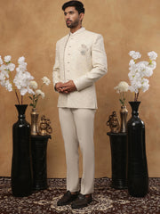 Men’s Embroidered Indo-Western Set ( 50JIIND 114Cream )