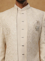 Men’s Embroidered Indo-Western Set ( 50JIIND 114Cream )