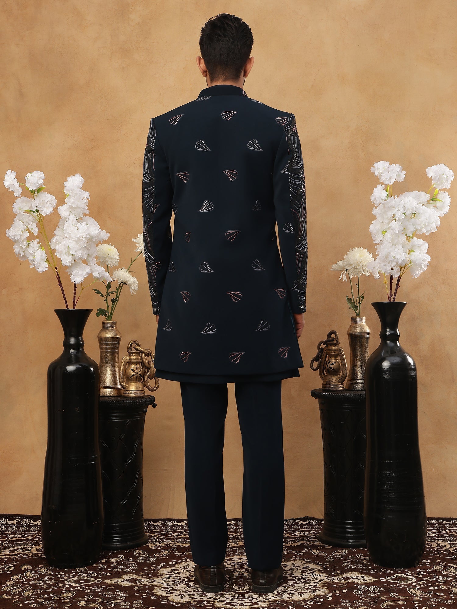 DesiQlo Men High-Definition Geometric Diamond Embroidery Indo ...