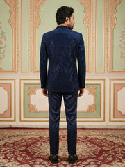 Men’s Embroidered Indo-Western Set ( 50JIND 132Navy S )