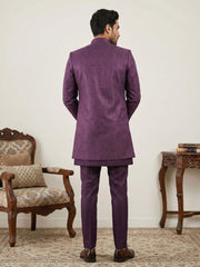 Designer Cotton Blend Indo-Western Set ( 50JIND 144Wine S )