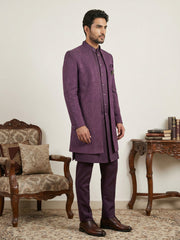 Designer Cotton Blend Indo-Western Set ( 50JIND 144Wine S )