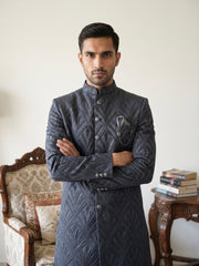 Woven Design Jacquard Indo-Western Set ( 50JIND 152Navy )