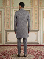 Woven Design Jacquard Indo-Western Set ( 50JIND 152Purple S )