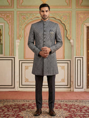 Woven Design Jacquard Indo-Western Set ( 50JIND 152Purple S )