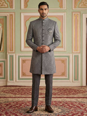 Woven Design Jacquard Indo-Western Set ( 50JIND 152Purple S )